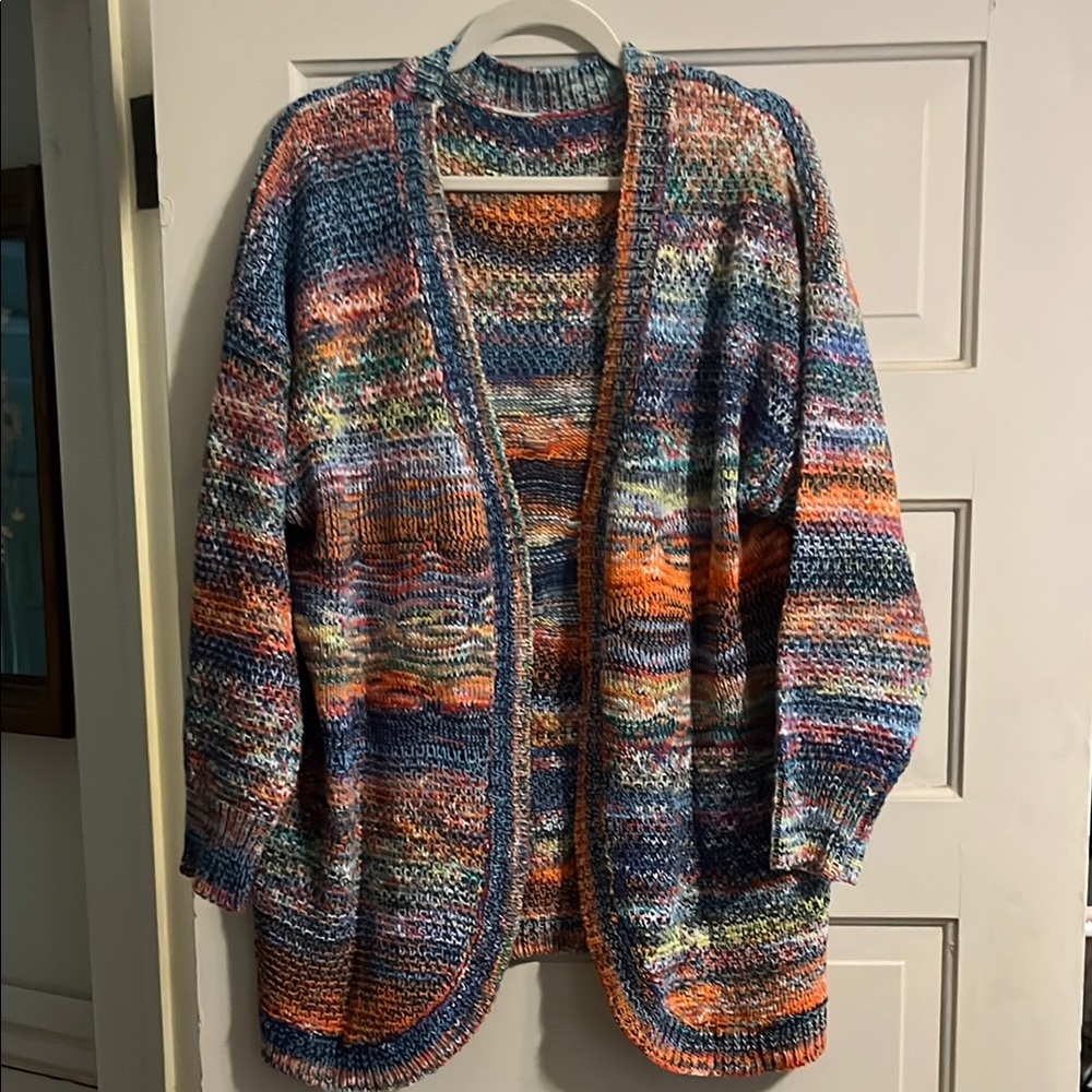 Multicolor Knit Cardigan Sweater